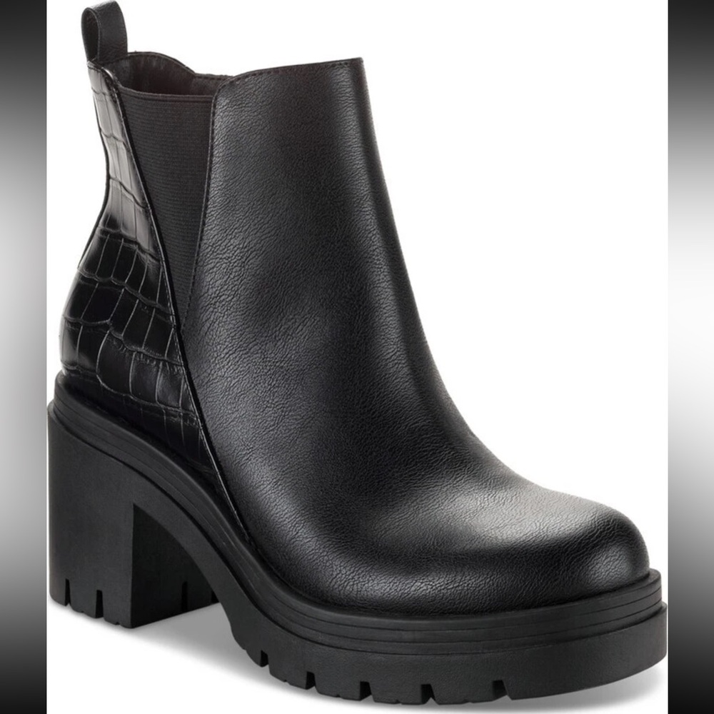 Sun + Stone NWT Sz 9 Black Veronika Vegan Leather Gothic Grunge Boots (SH125) - Picture 13 of 13